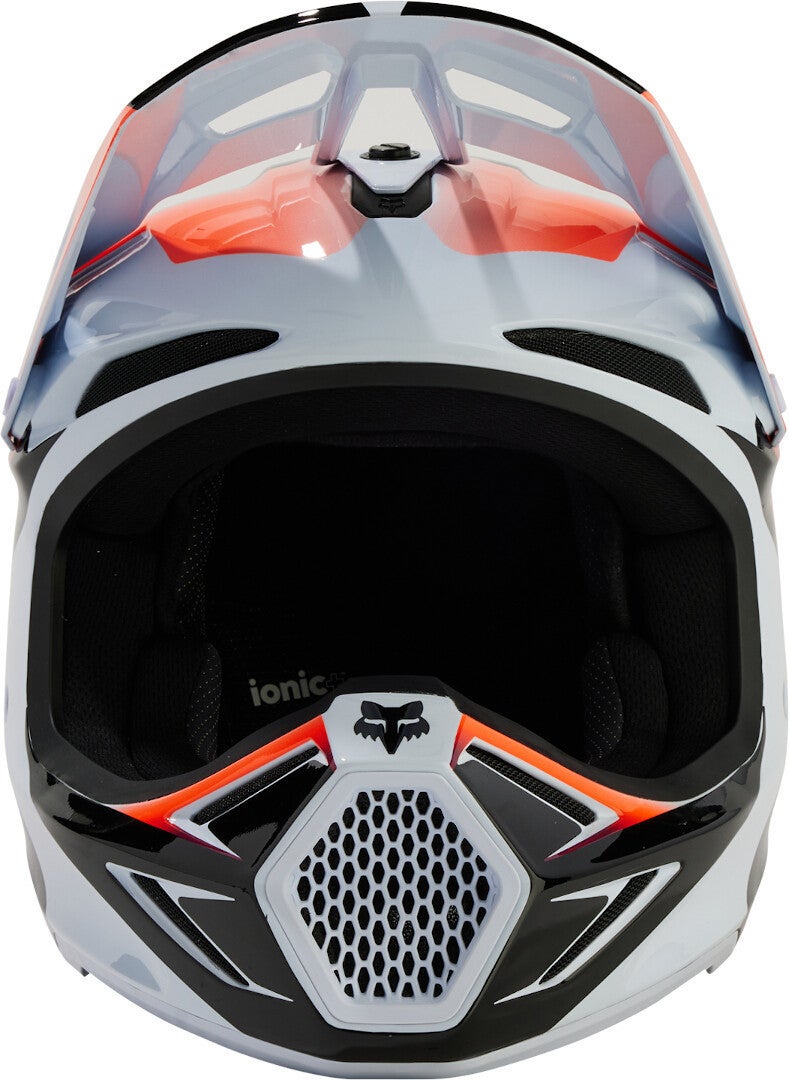 FOX V3 Streak Jeugd Motorcross helm wit/rood Y/L (52/53) Figuur 8