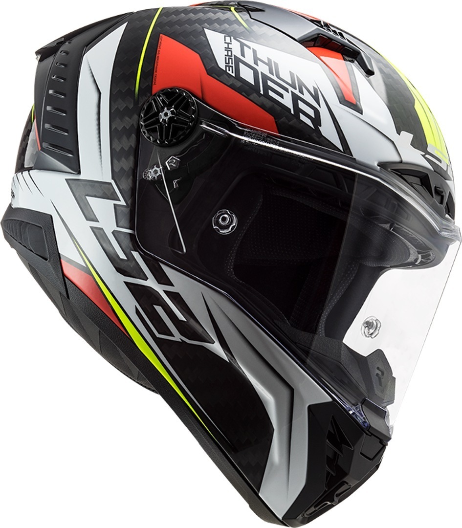LS2 FF805 Thunder Chase Carbon Helm wit/rood Verlies (59/60) Figuur 9
