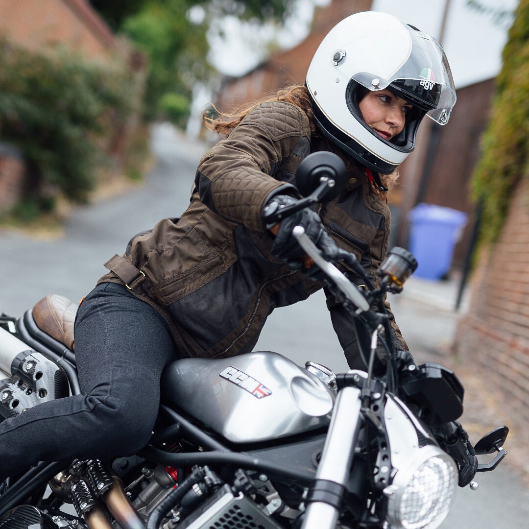 Merlin Shenstone Air Dames motorfiets textiel jas Olive S Figuur 10