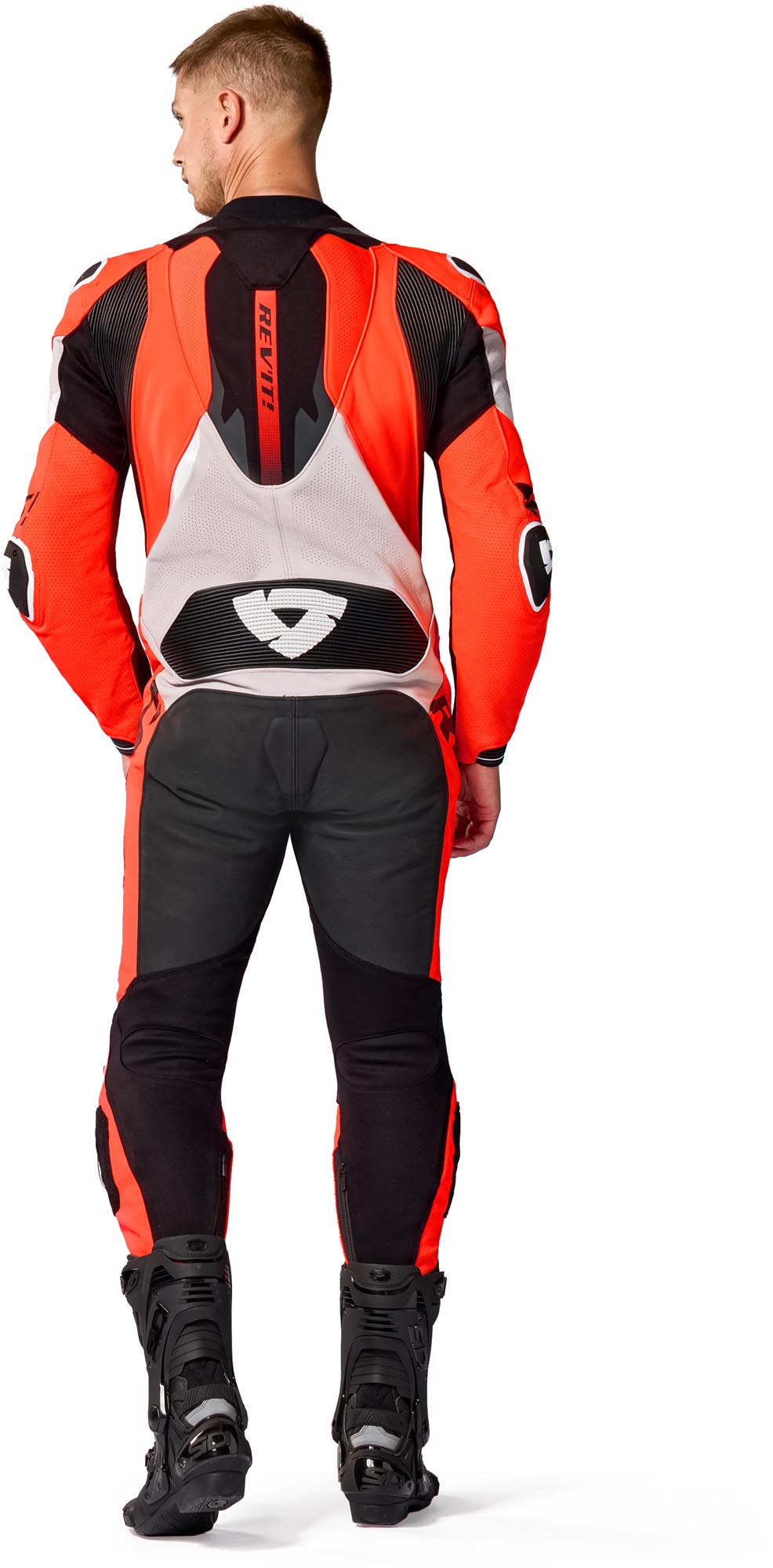 Revit Hyperspeed 3 perforierte 1-Teiler Motorrad Lederkombi hellgrau/rot 52 Abbildung 5