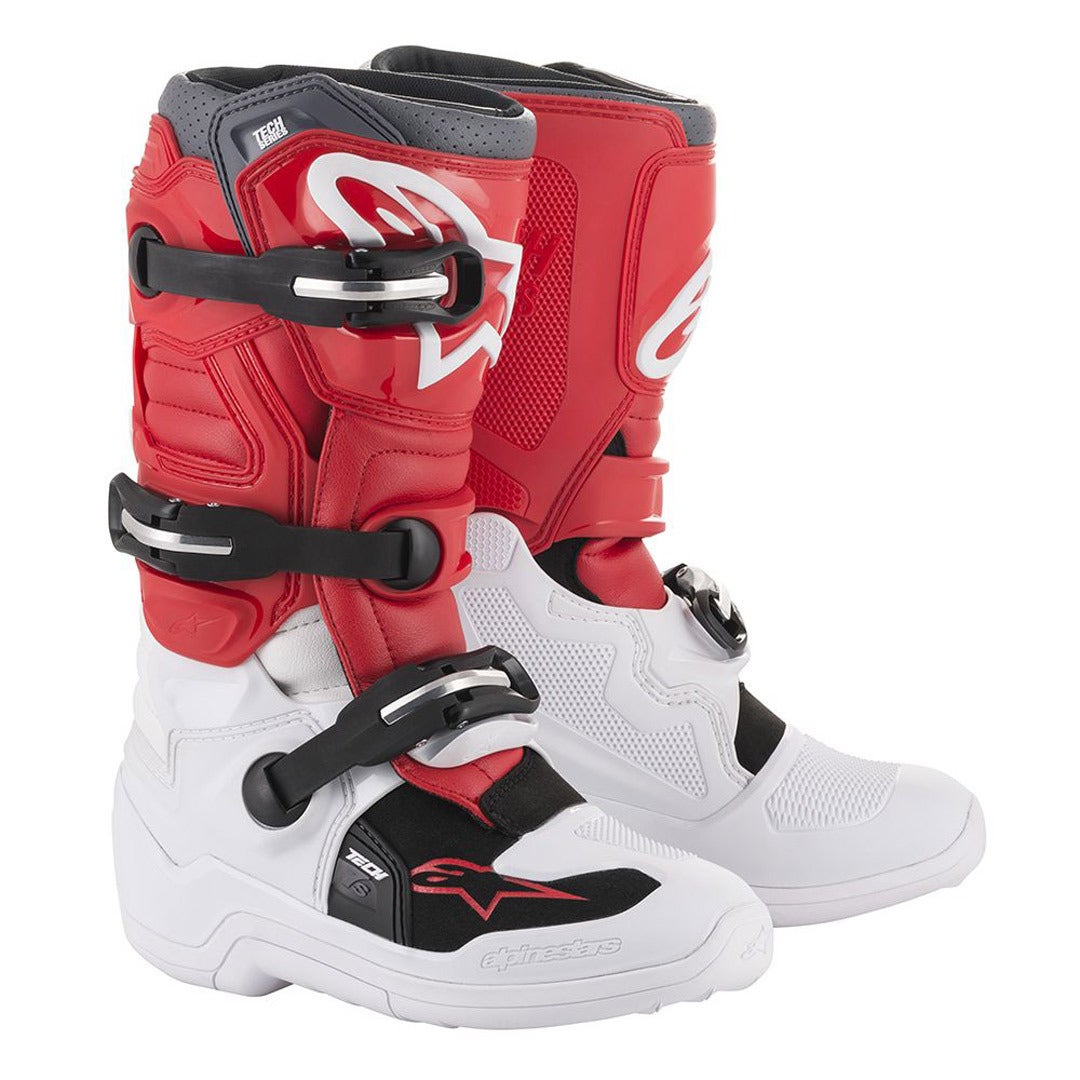 Alpinestars Tech 7S Motocrossstøvler til unge Hvid/rød 35,5 Figur 1