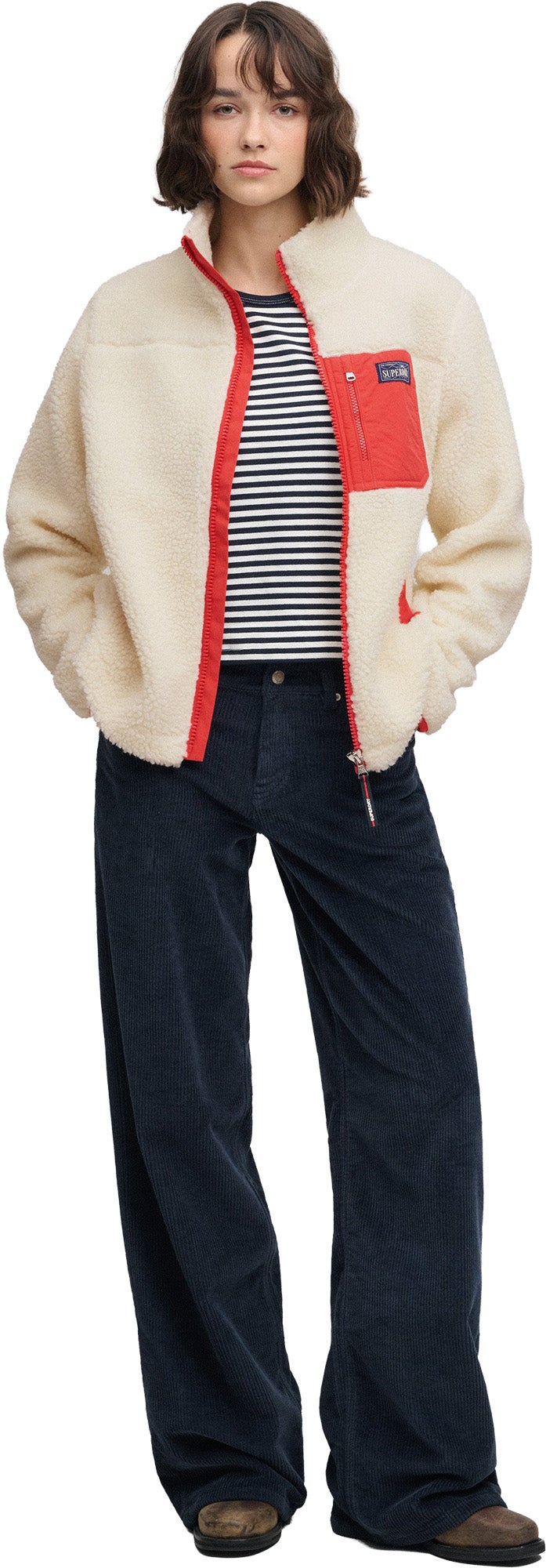 Superdry & Co Heritage Γυναικείο Fleece Μπουφάν Κρέμα M Γράφημα 7