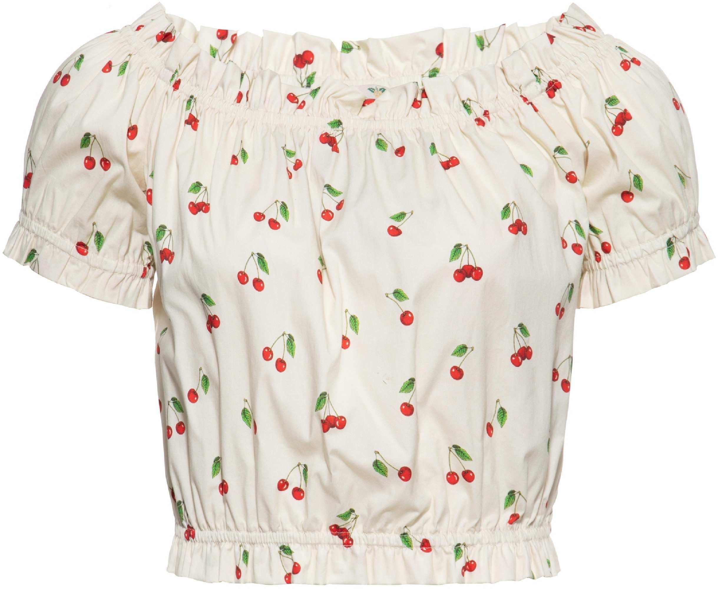 Queen Kerosin Cherry Camicetta da donna bianco/rosso M Figura 1