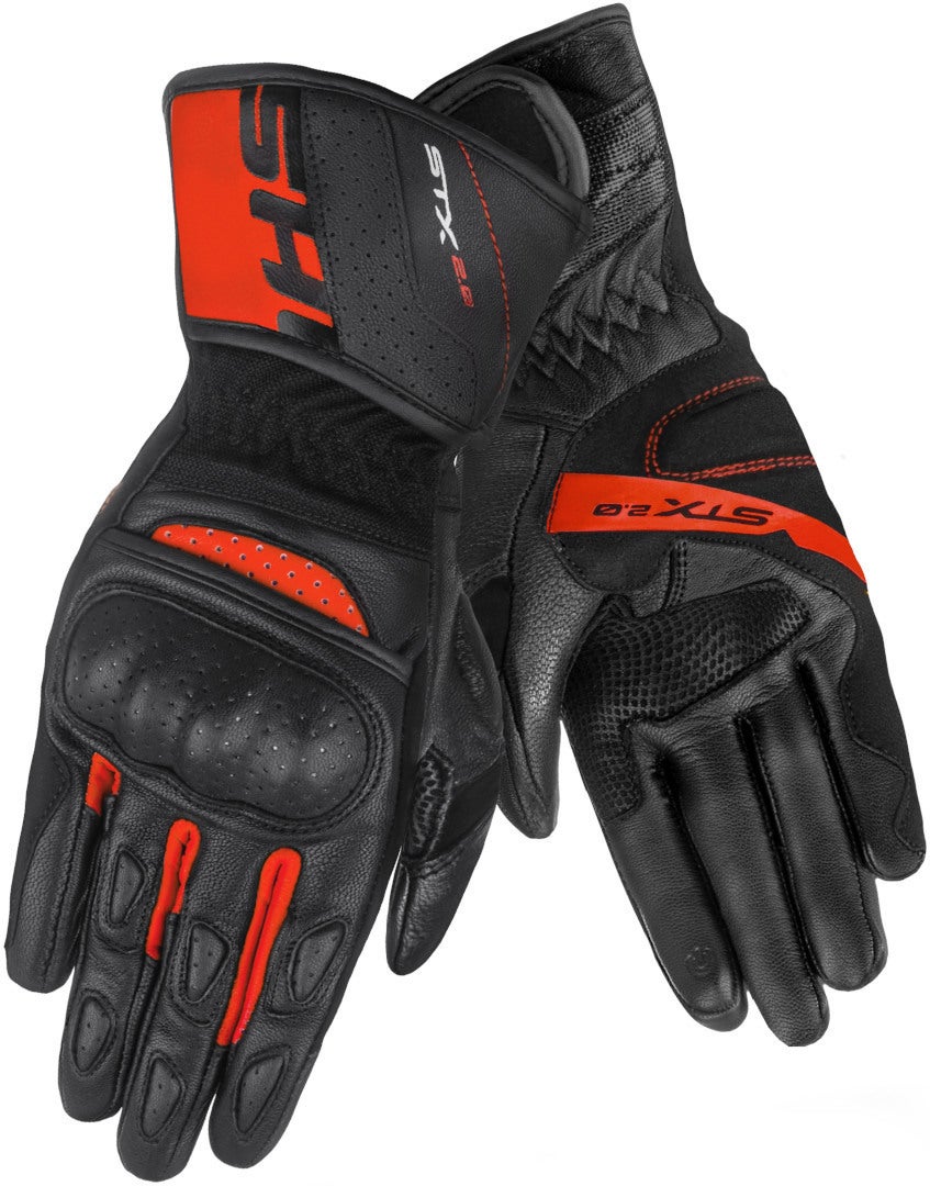 SHIMA STX 2.0 perforerede motorcykelhandsker sort/rød M Figur 3