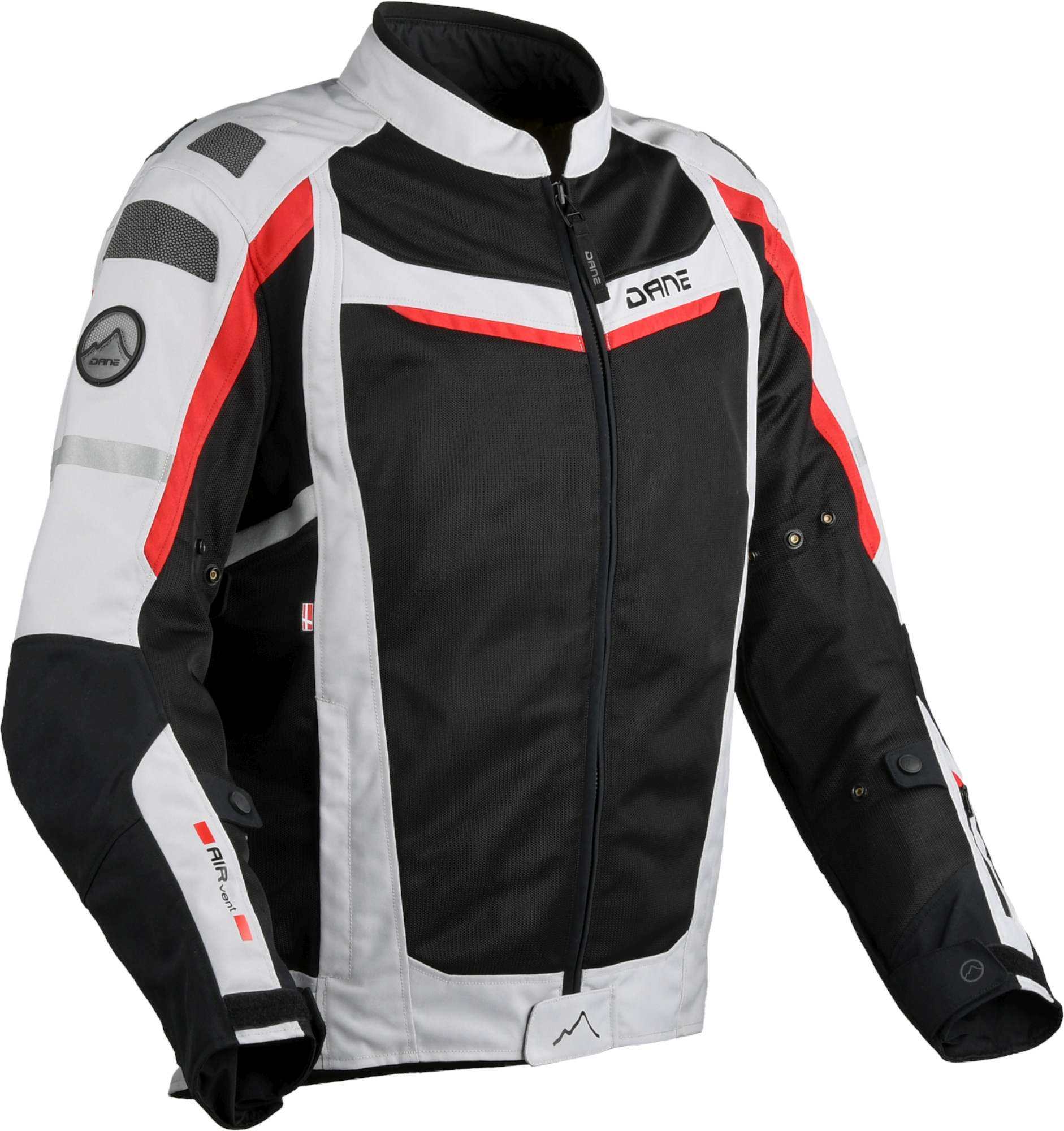 DANE Solskin Mesh Blouson textile de moto Noir/Gris/Rouge 3XL Figure 1