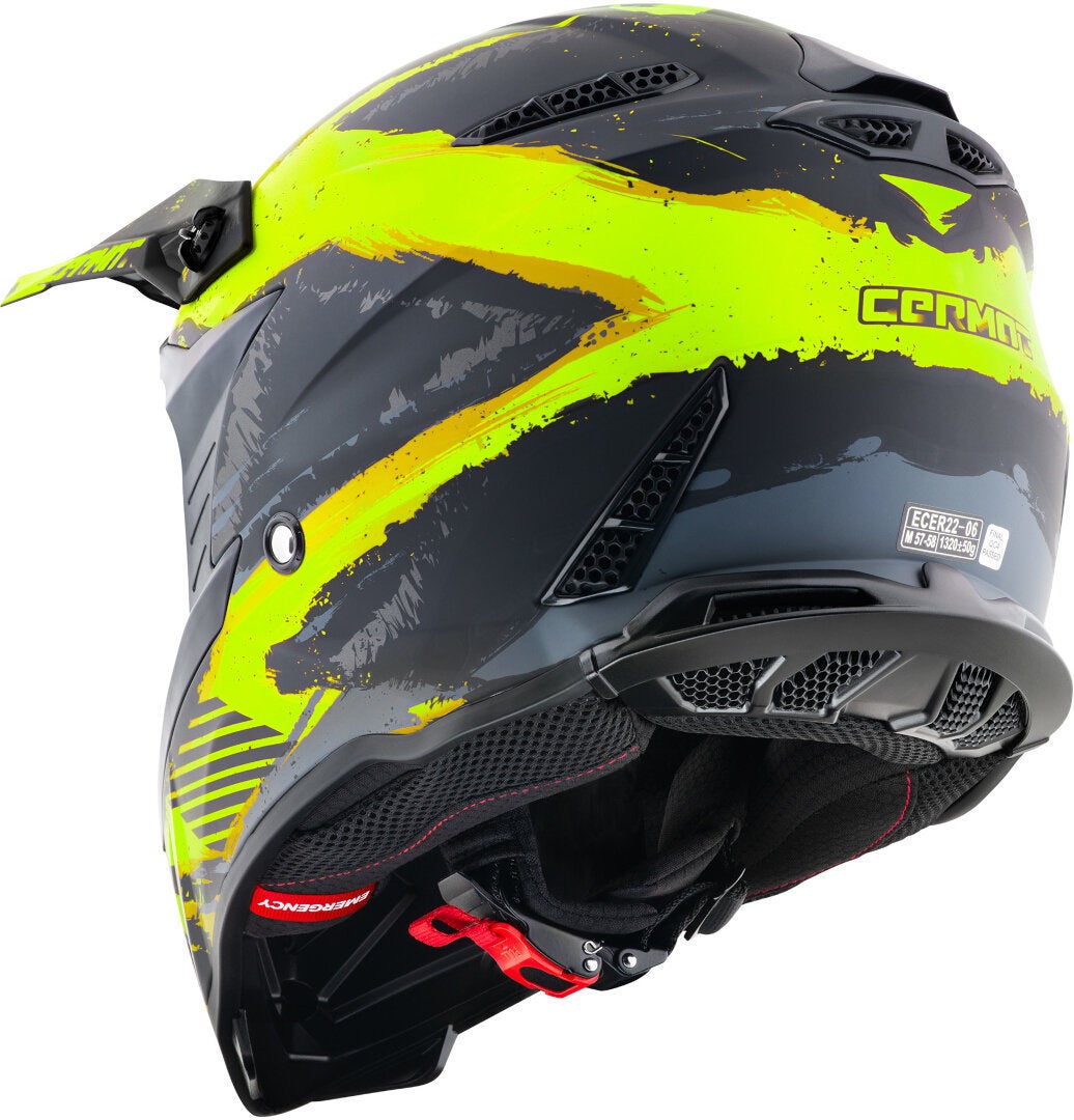Germot GM 540 Motocross hjelm sort mat/grå/neon-gul XL (61/62) Figur 3