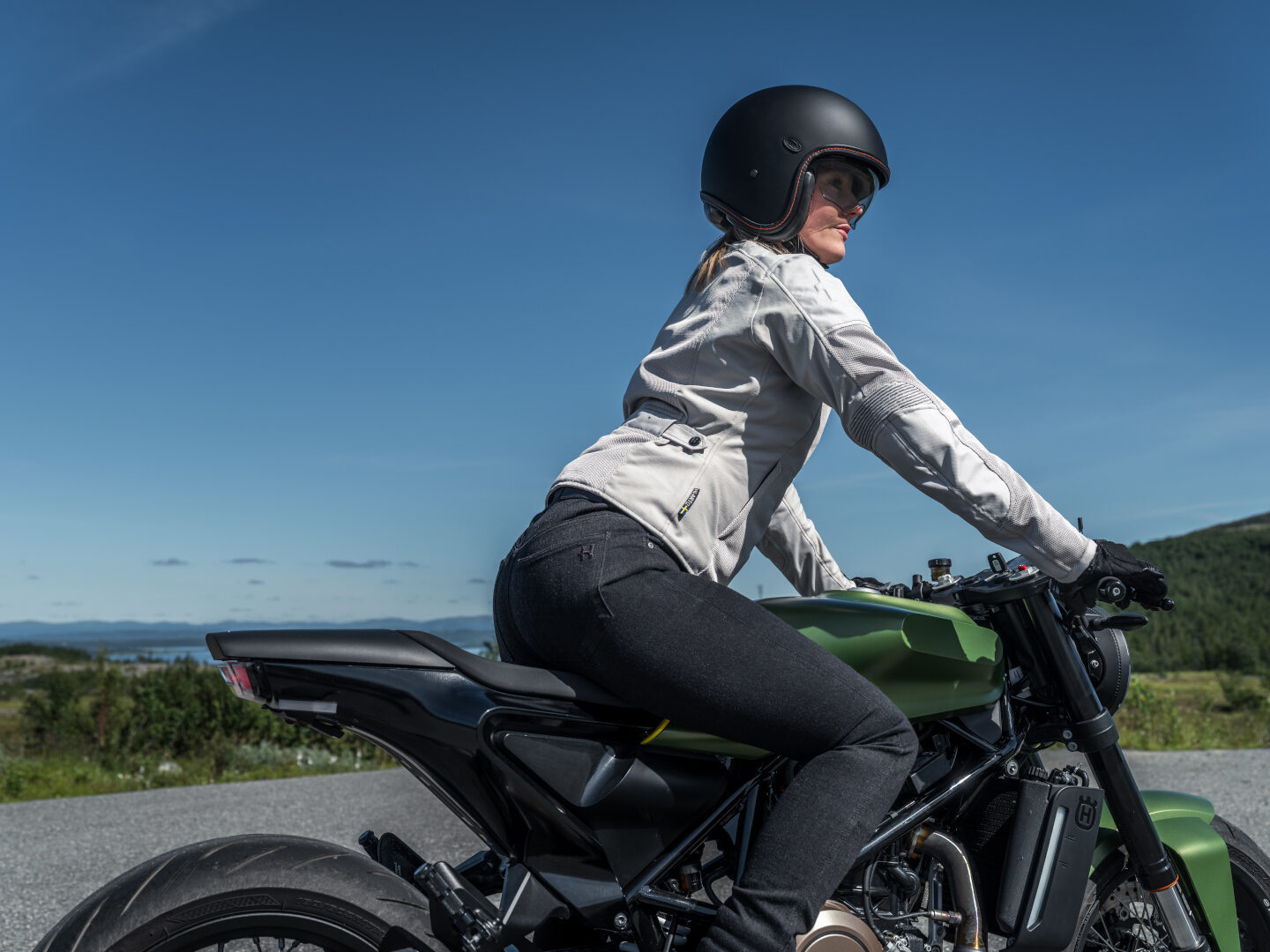 Halvarssons Arvika Damen Motorrad Textiljacke hellgrau/schwarz 44 Abbildung 5