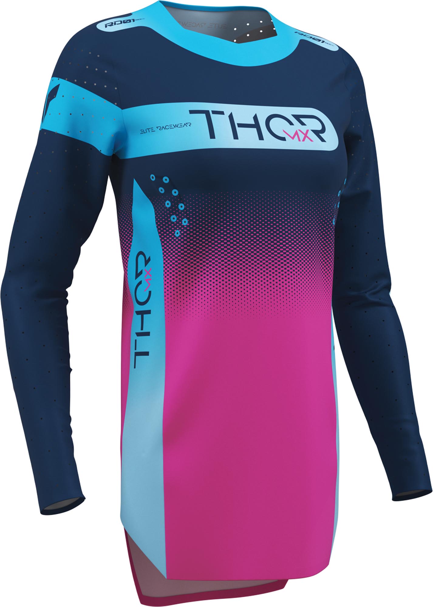 Thor Sportmode Merge Damernes Motocrosstrøje blå/pink L Figur 4