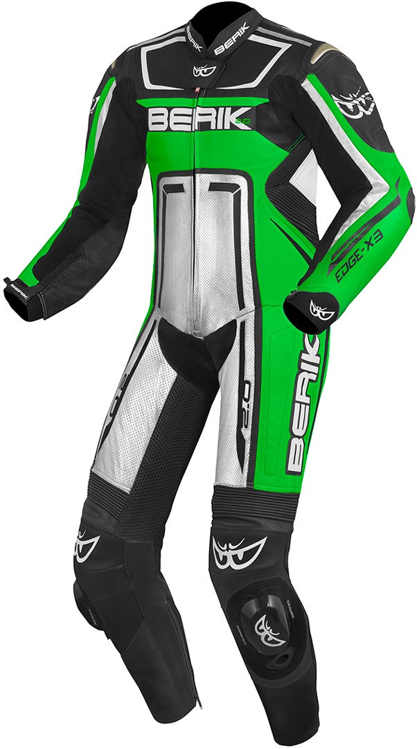 Berik Cosmic One Piece Motorcycle Leather Suit black/white/green 54 Figure 2