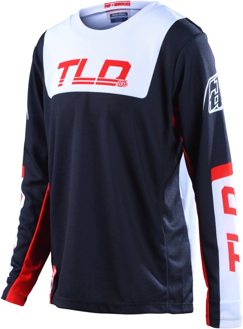 Troy Lee Designs GP Fractura Motocrosstrøje til unge Mørkeblå/rød S Figur 1
