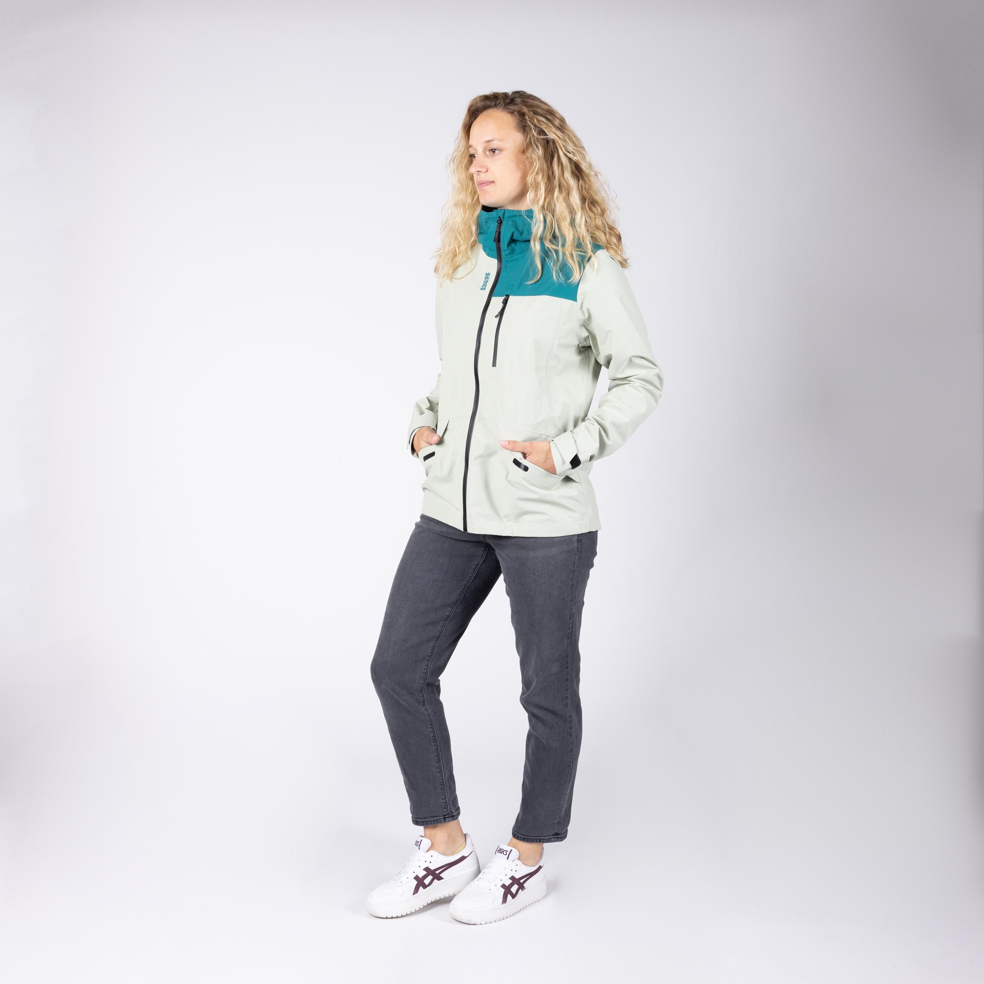 IXS AW 1.0 vattentät dam-motorcykeltextiljacka Turkos 44 Figur 2