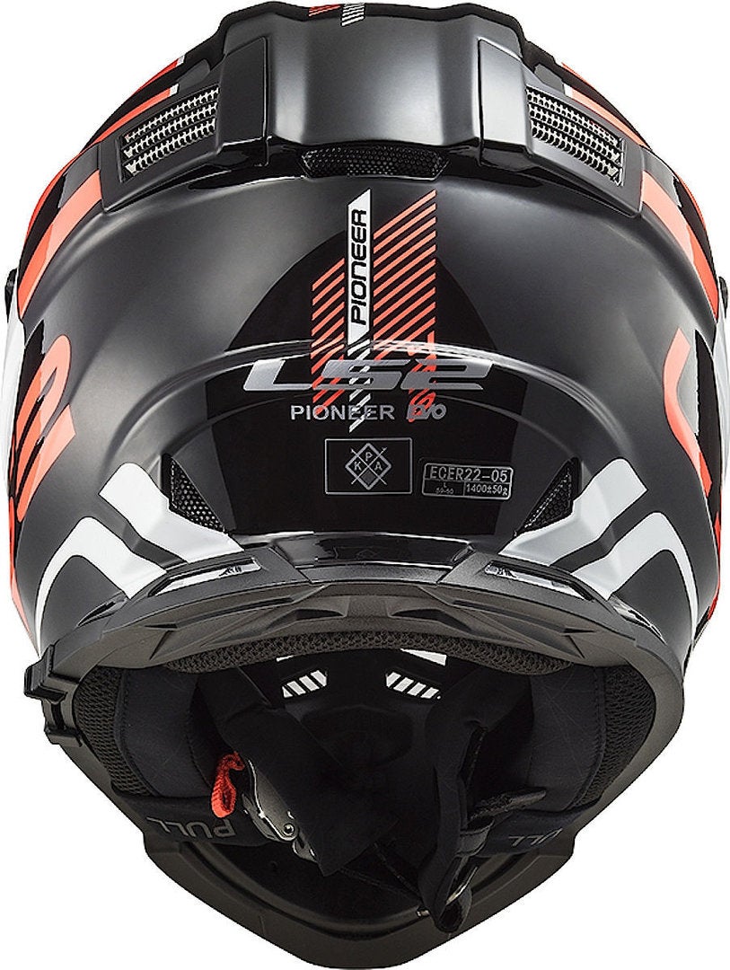 LS2 MX436 Pioneer Evo Adventurer Motocross hjelm sort/hvid/orange S (55/56) Figur 2