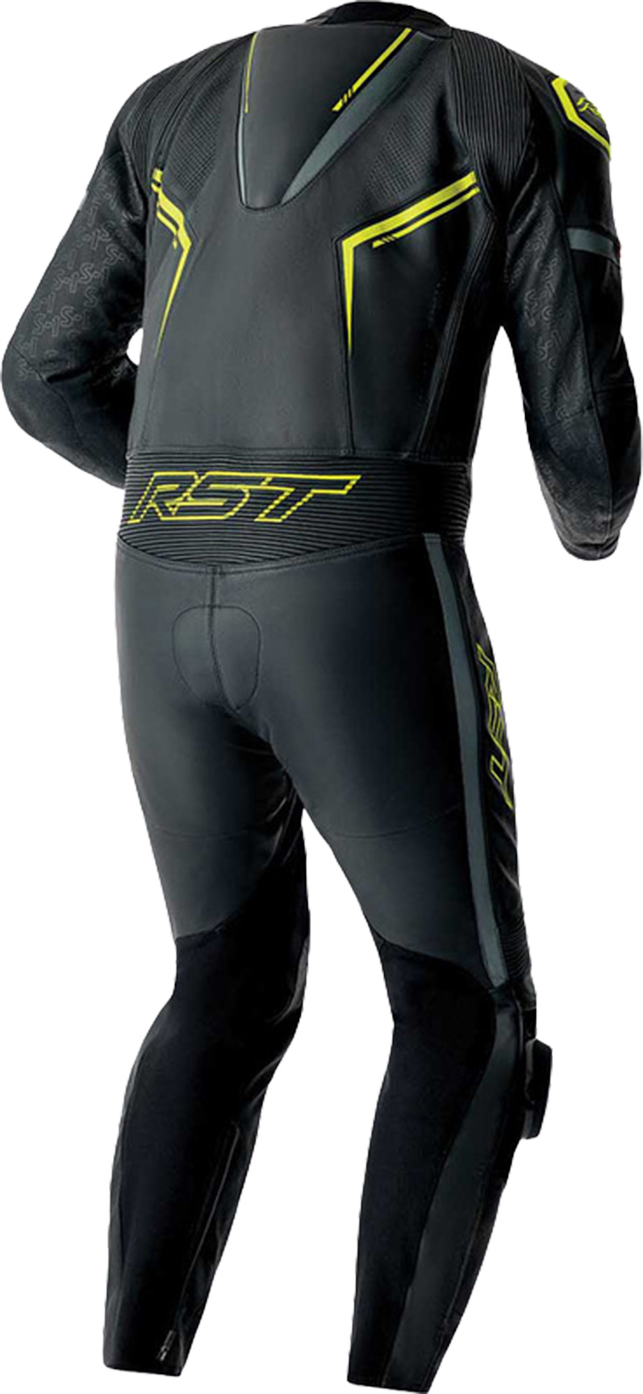 RST S1 D3O perforert ett-delt motorsykkelskinndrakt svart/neon/gult 60 Figur 2