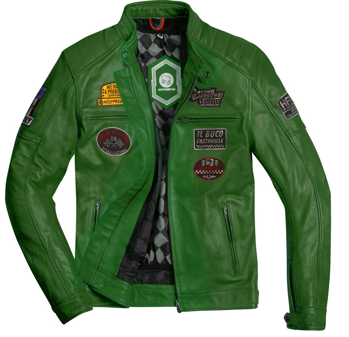 HolyFreedom Zero Evolution Motorfiets Leren Jas groen 3XL Figuur 3