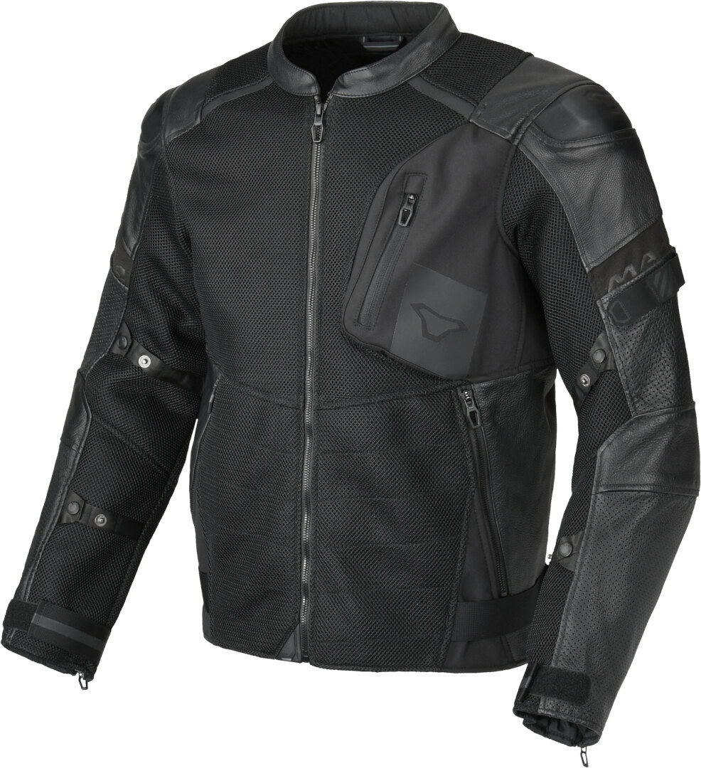 Macna Olsan Solid geperforeerd Motorfiets Leer/Textiel Jas XXL Figuur 1