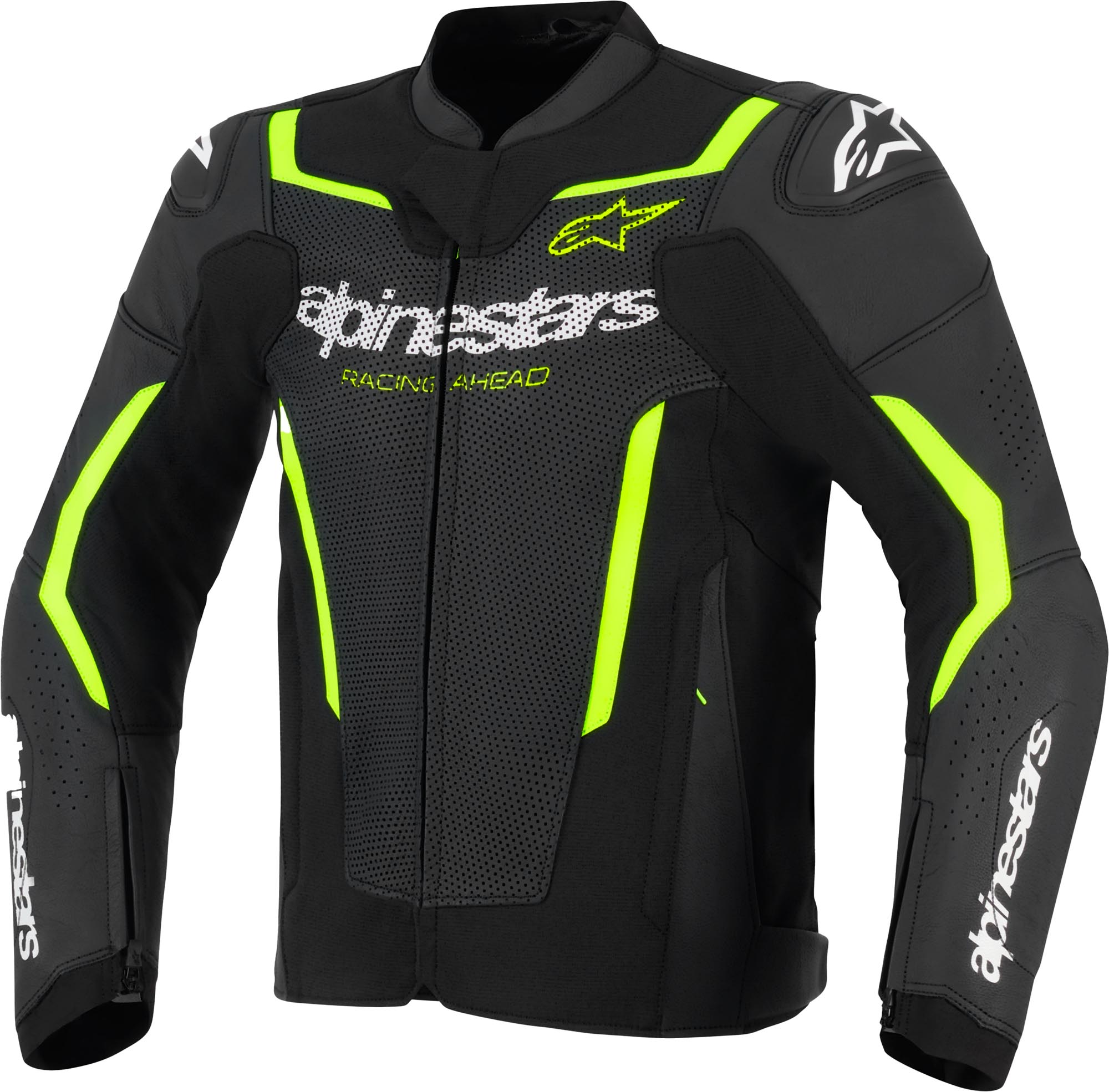 Alpinestars GP Force V2 Air Motorcycle Leather Jacket black/neon-yellow 56 Figure 1
