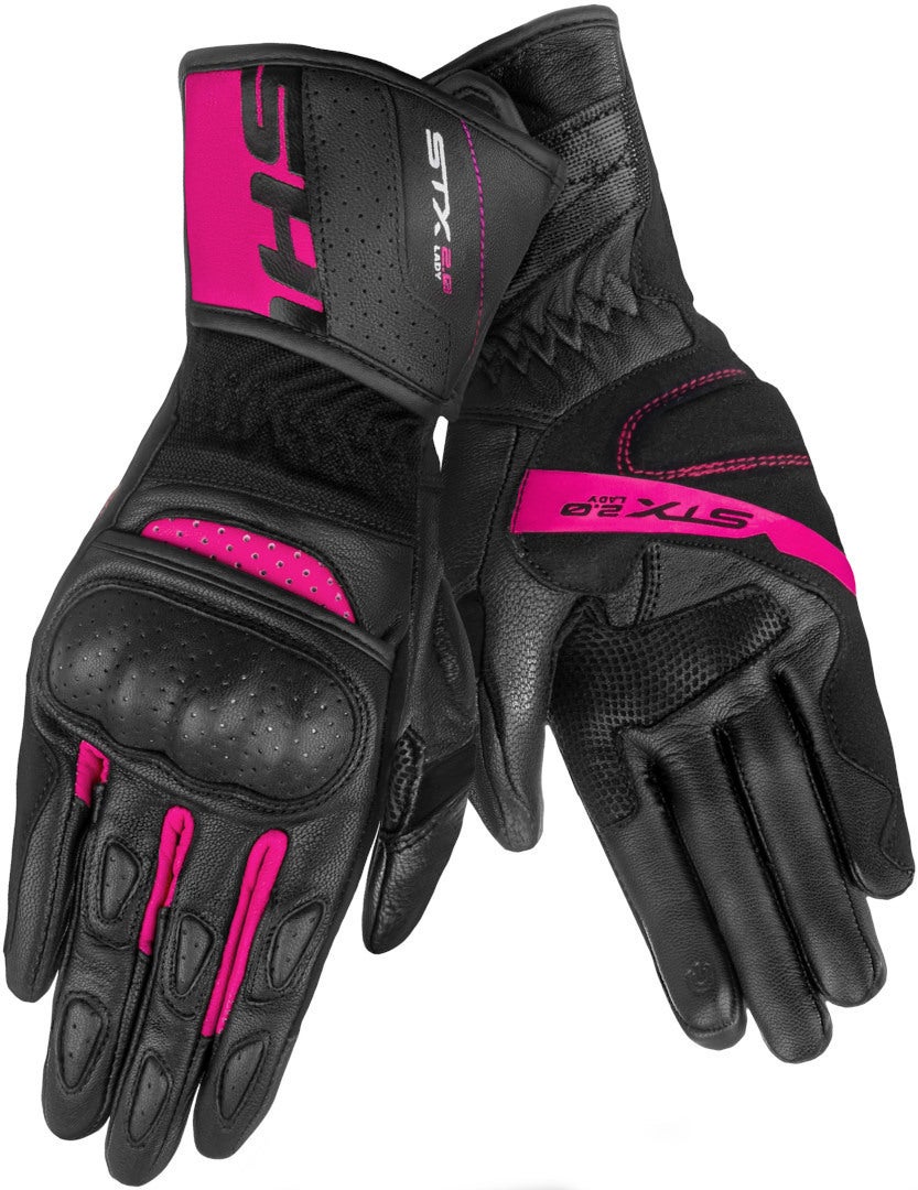 SHIMA STX 2.0 perforerede dame motorcykelhandsker sort/pink XL Figur 3
