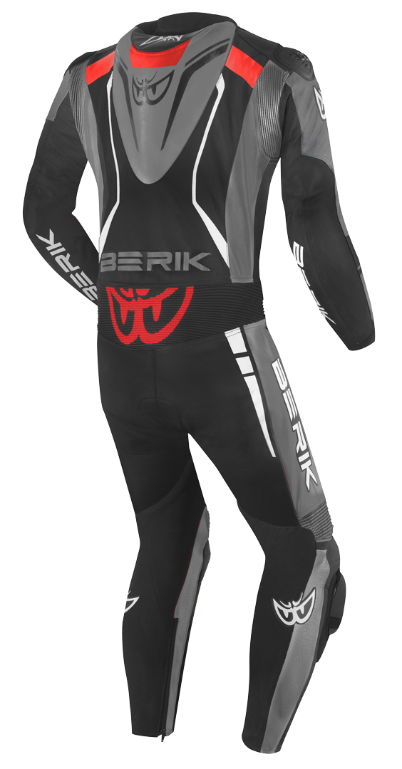Berik Absolute GP Tuta in pelle da moto monopezzo nero/grigio/rosso 60 Figura 2