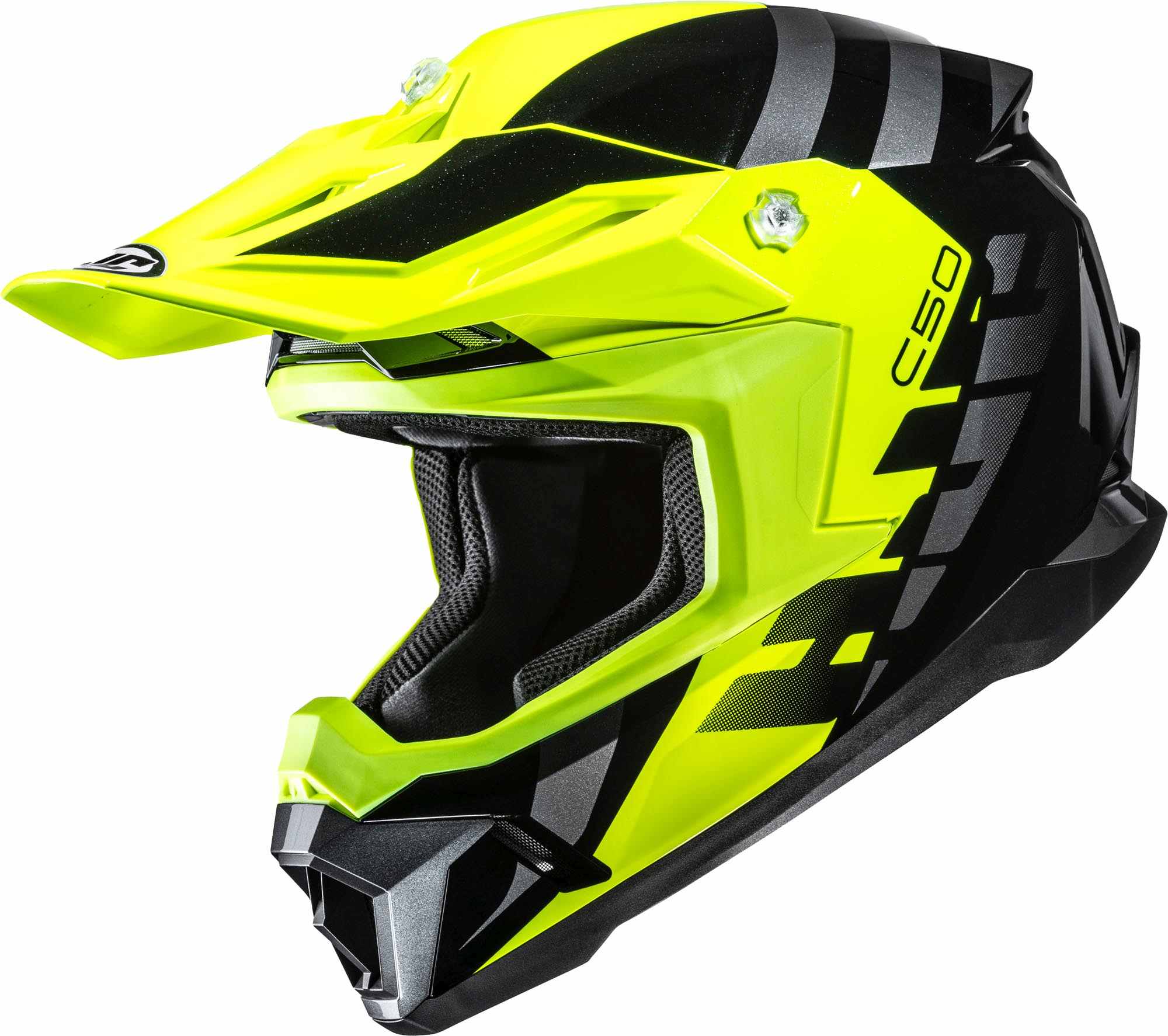 HJC C50 Mirage Casque de motocross noir/gris/jaune fluo XXL (63/64) Figure 1