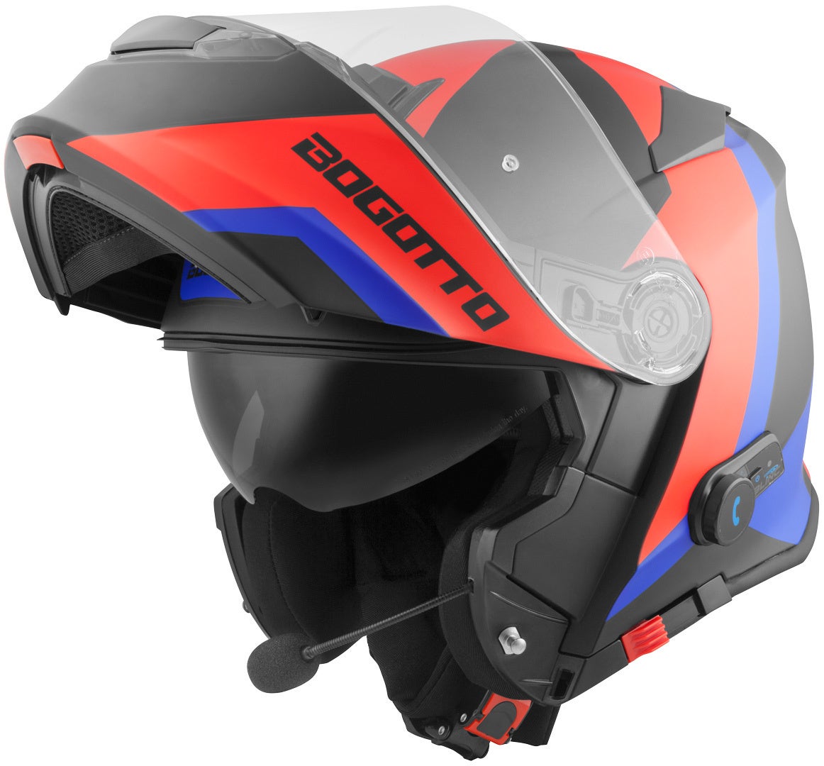 Bogotto V271 BT Zabu Casco Bluetooth nero/rosso/blu XL Figura 1