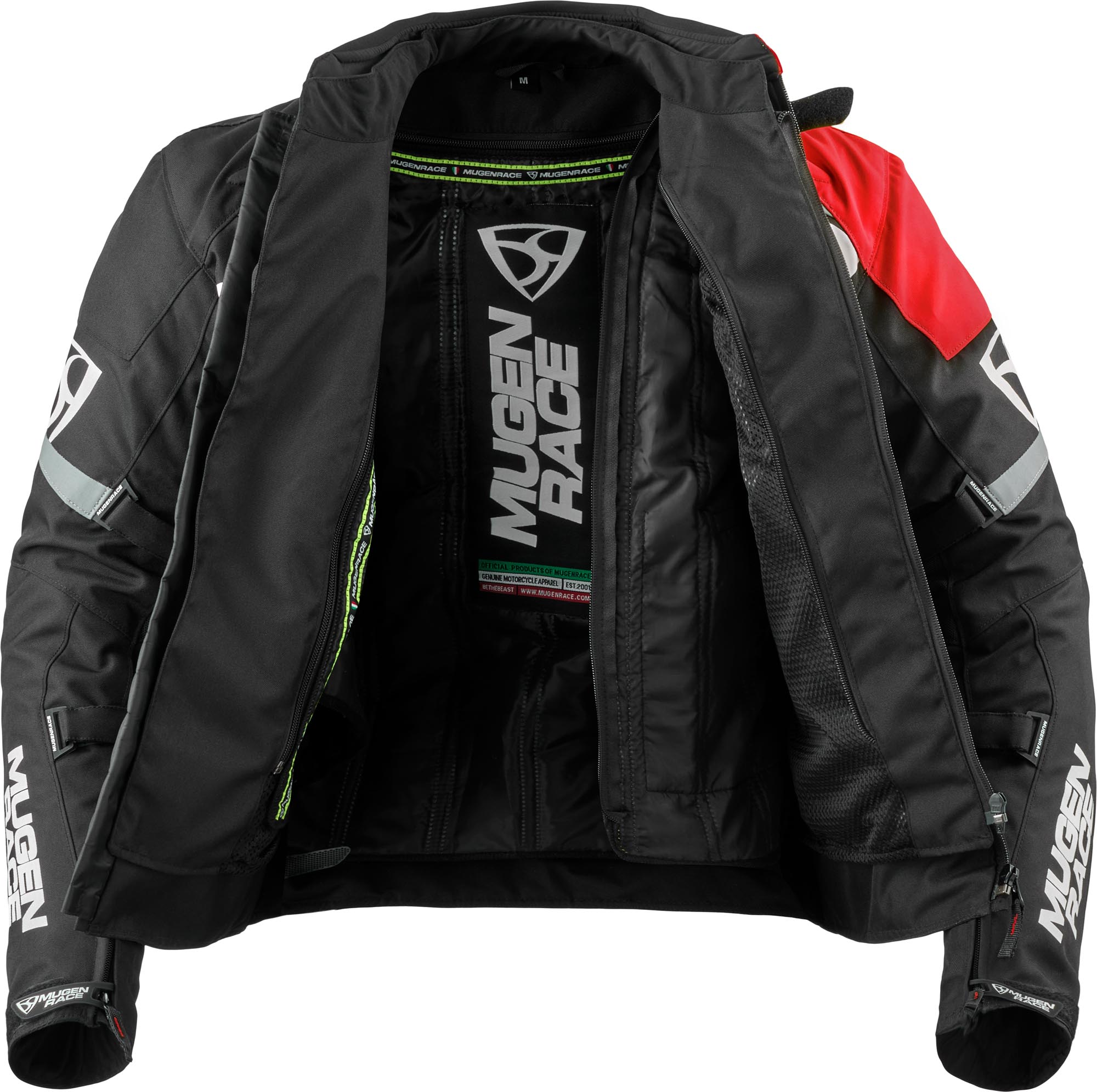 MUGENRACE Aggressore-T waterproof Motorcycle Textile Jacket black/white/red XL Figure 4