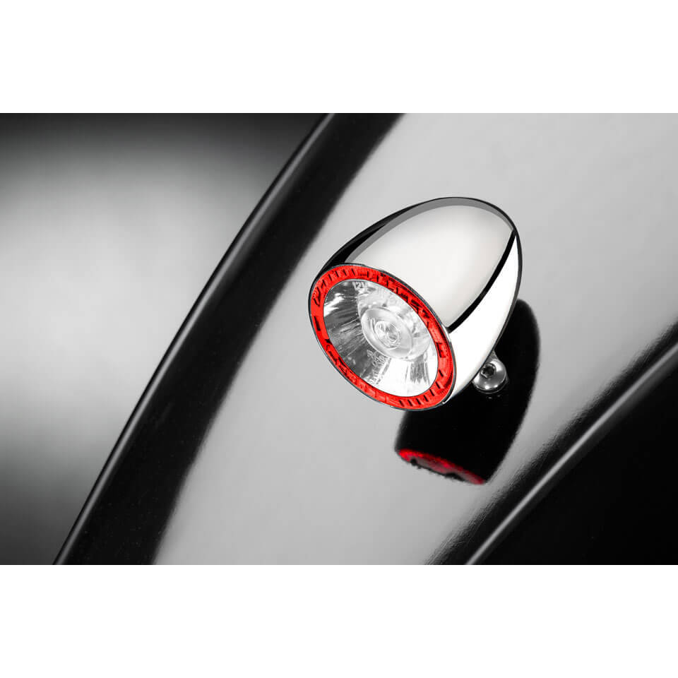Unitate de lumină de frână Kellermann Bullet 1000 RB, crom, sticlă transparentă Chrome Figura 1