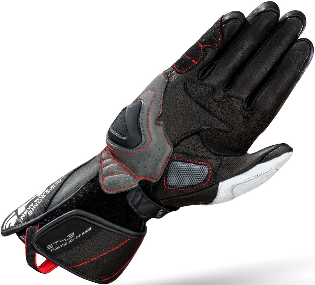 SHIMA ST-3 perforerede motorcykelhandsker sort/hvid/rød M Figur 2