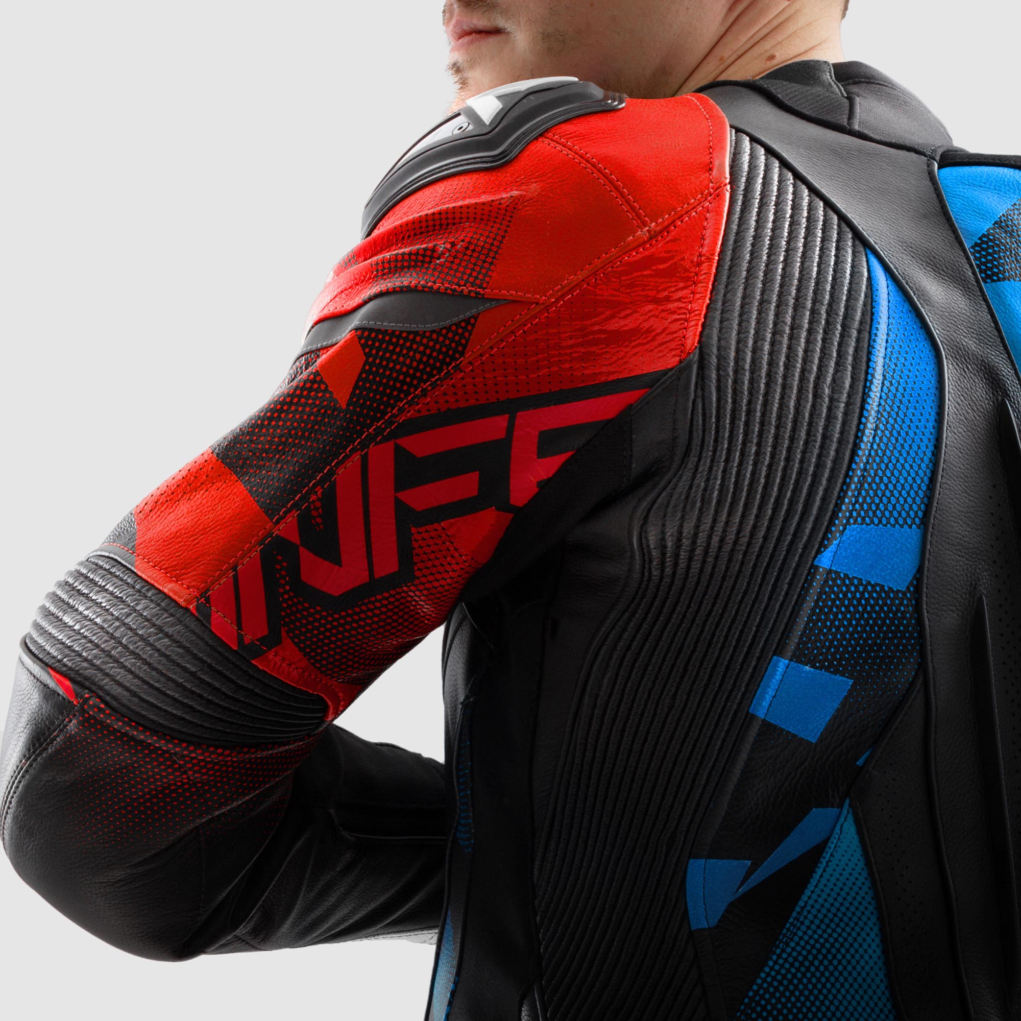 Rebelhorn Inferno Motorcycle Leather Jacket black/blue/white/red 58 Figure 9