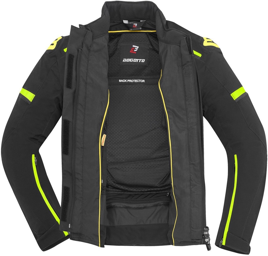 Bogotto Sparrow Jachetă textilă impermeabilă pentru motociclete negru/galben XS Figura 4