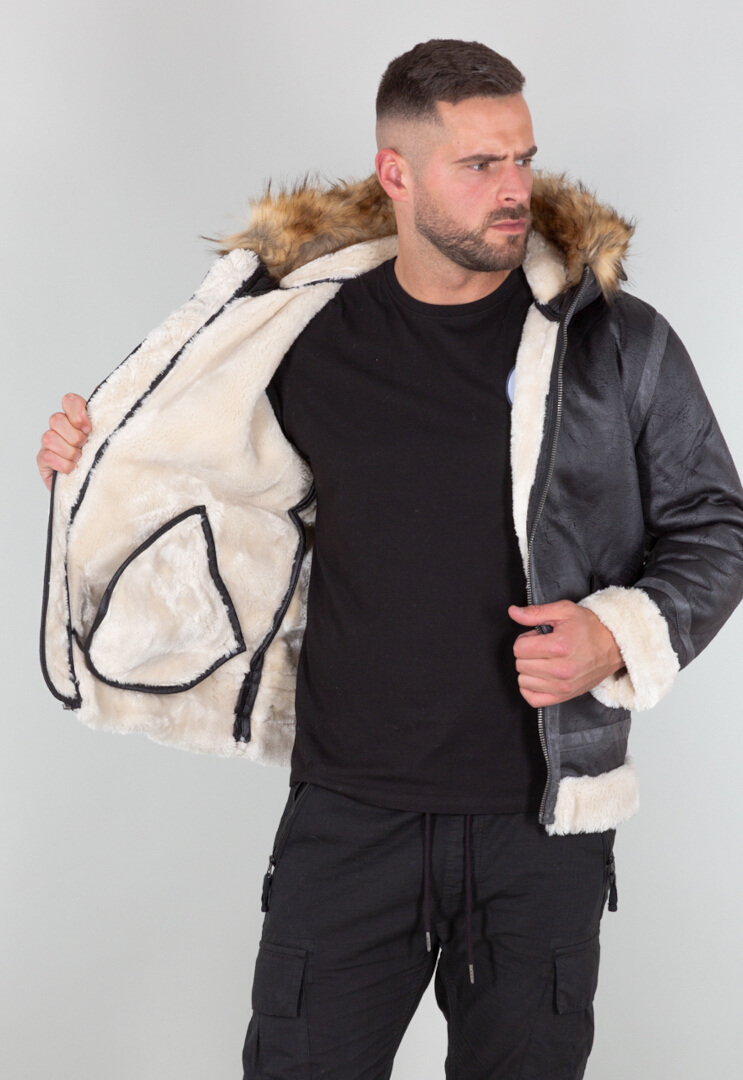 Alpha Industries B3 FL Hooded Giacca nero L Figura 2