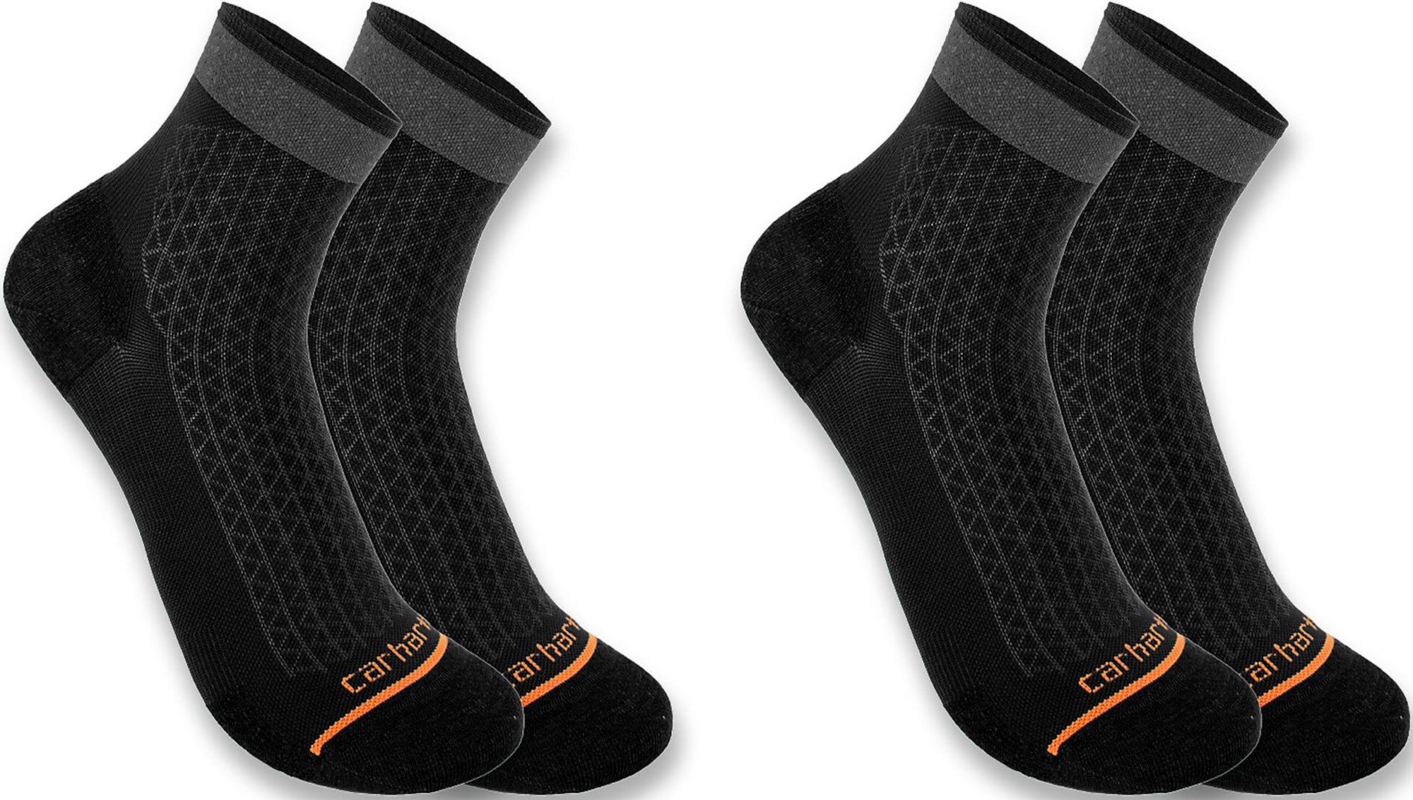 Carhartt Lightweight Durable Quarter Socks - 2 Pack black M Figure 1