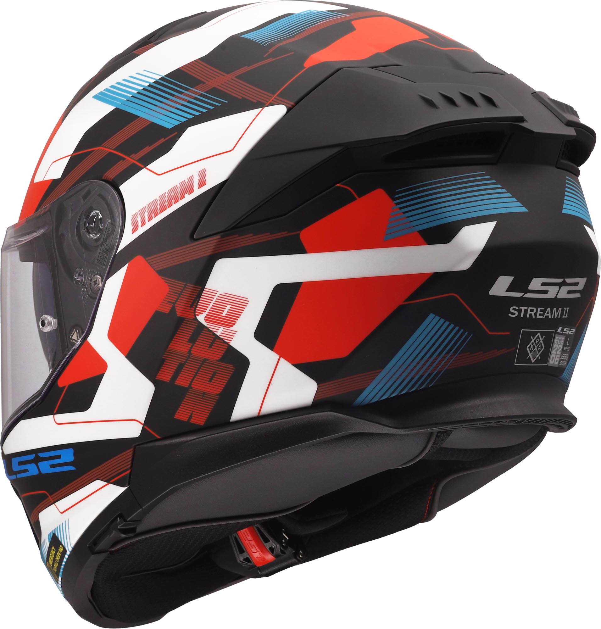 LS2 FF808 Stream II Mika Helm wit/blauw/rood S (55/56) Figuur 3