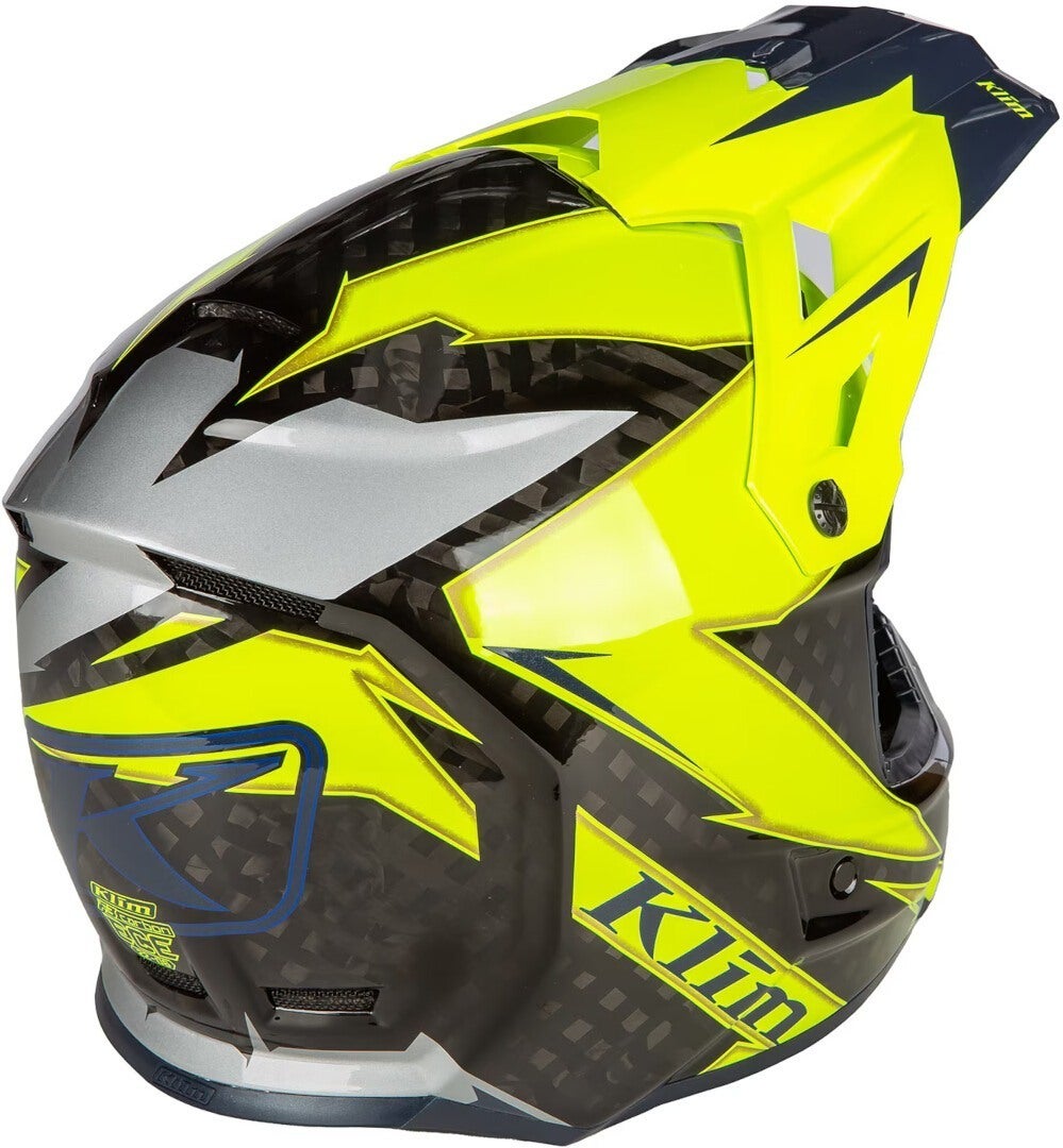 Klim F3 Lighting Carbon Motocross Helm grå/neongul S (54/55) Figur 8