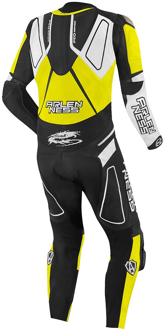 Arlen Ness Conquest One Piece Motorcycle Leather Suit black/yellow/white 52 Figure 2