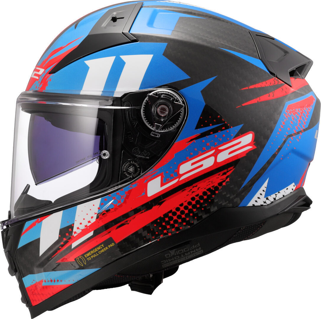 LS2 FF811 Vector II Carbon Tantic Helmet blue/red/white S (55/56) Figure 2