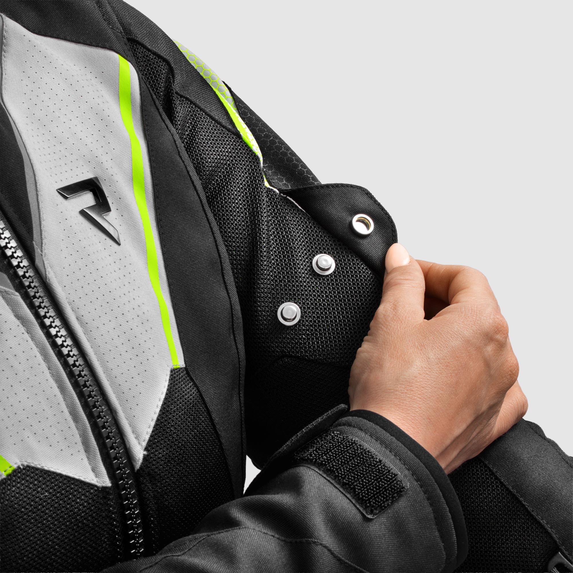 Rebelhorn Hiflow 5 waterproof Ladies Motorcycle Textile Jacket black/grey/yellow M Figure 5