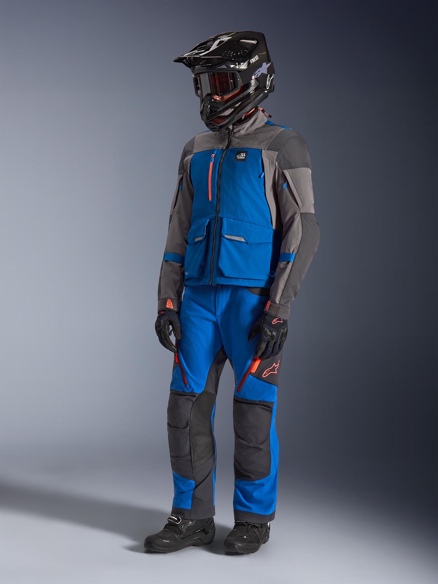 Alpinestars Maxdura Drystar XF waterproof Motorcycle Textile Jacket blue/grey S Figure 8