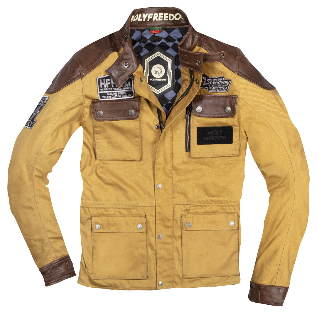 HolyFreedom Quattro Waxed Evo Motorrad Textiljacke hellbraun (camel) M Abbildung 1
