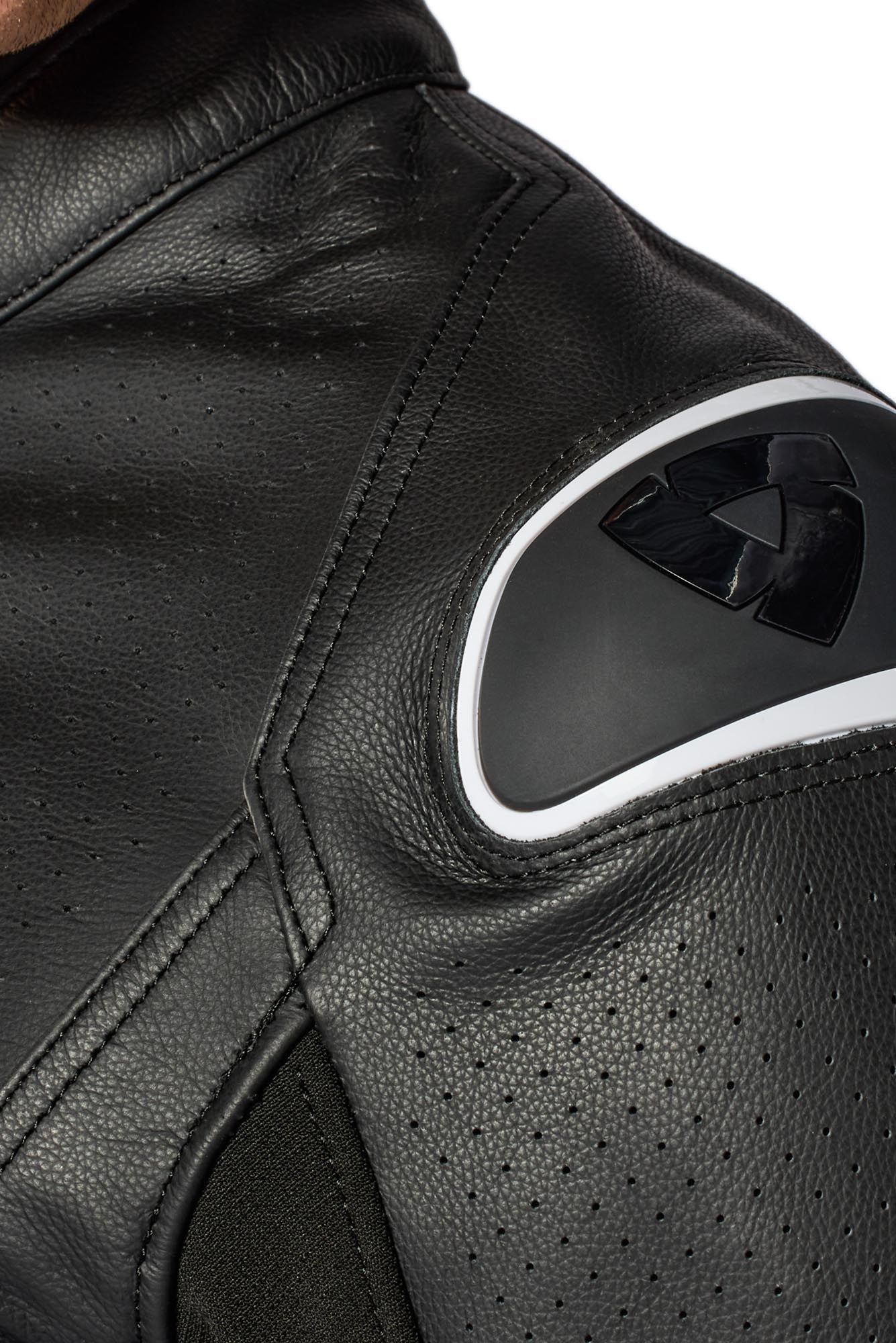 Revit Quadratic Logo perforated Motorcycle Leather Jacket black/white 48 Figure 6