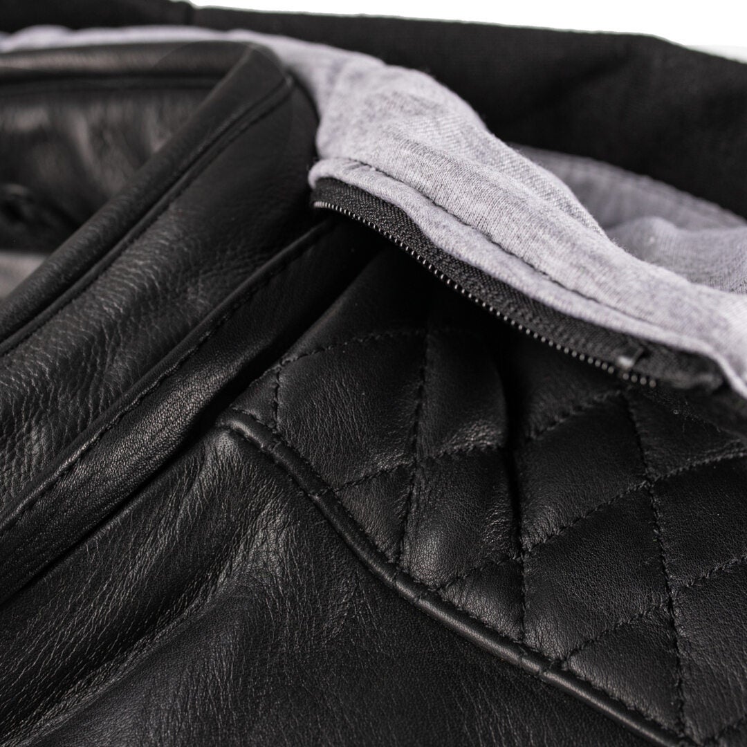 Rusty Stitches Super Jari Hooded V2 Motorcycle Leather Jacket black/white 7XL Figure 13