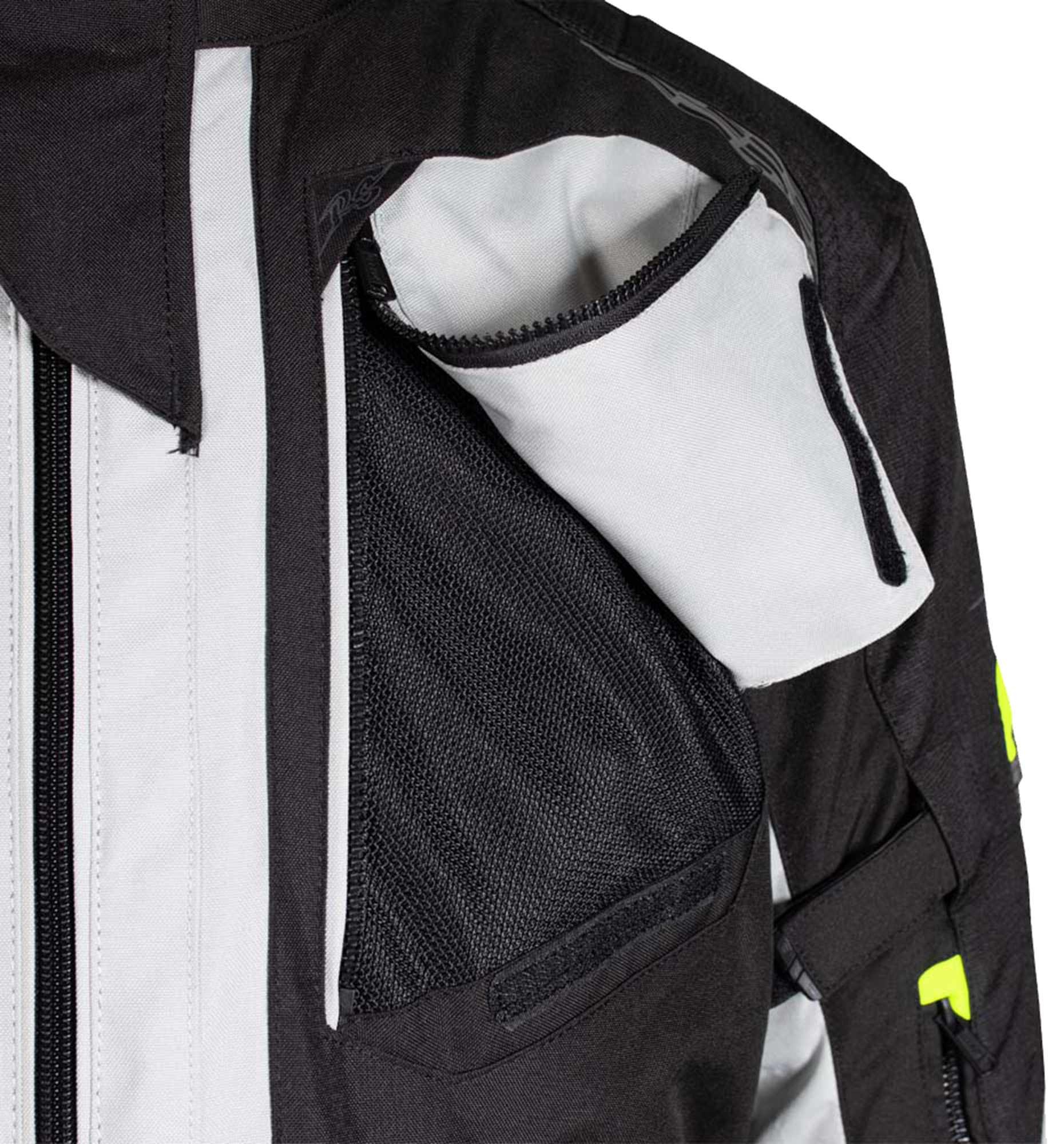 Rusty Stitches Cliff Veste textile imperméable à l’eau pour moto Gris clair/Noir L Figure 5