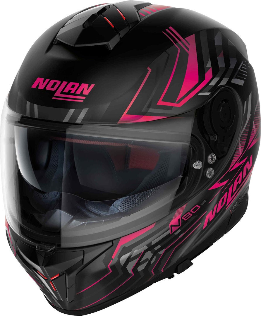 Nolan N80-8 Turbolence N-Com Hjelm sort/grå/pink L (60) Figur 1