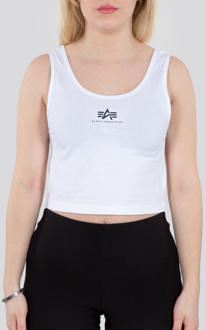 Alpha Industries Basic Crop SL Dames Tank Top Wit XL Figuur 2