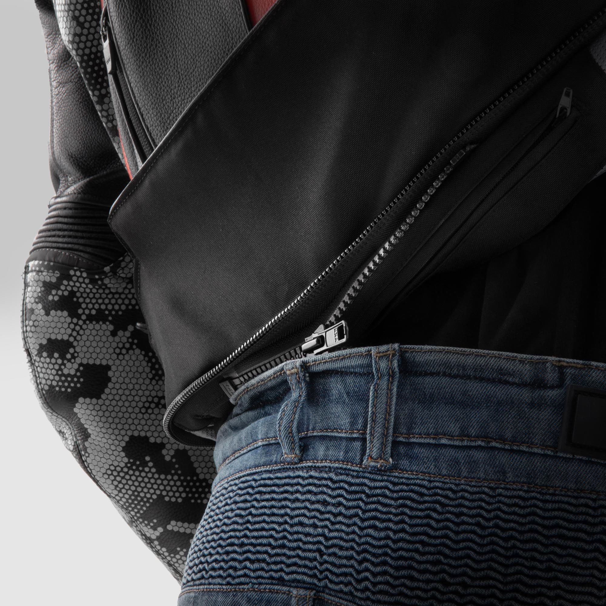 Rebelhorn Veloce Camo Motorcycle Leather Jacket black/grey/red 62 Figure 11