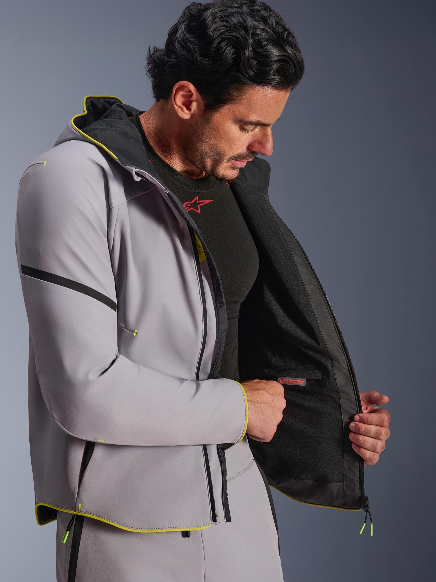 Alpinestars Aeroshel waterproof Motorcycle Textile Jacket grey/yellow M Figure 11