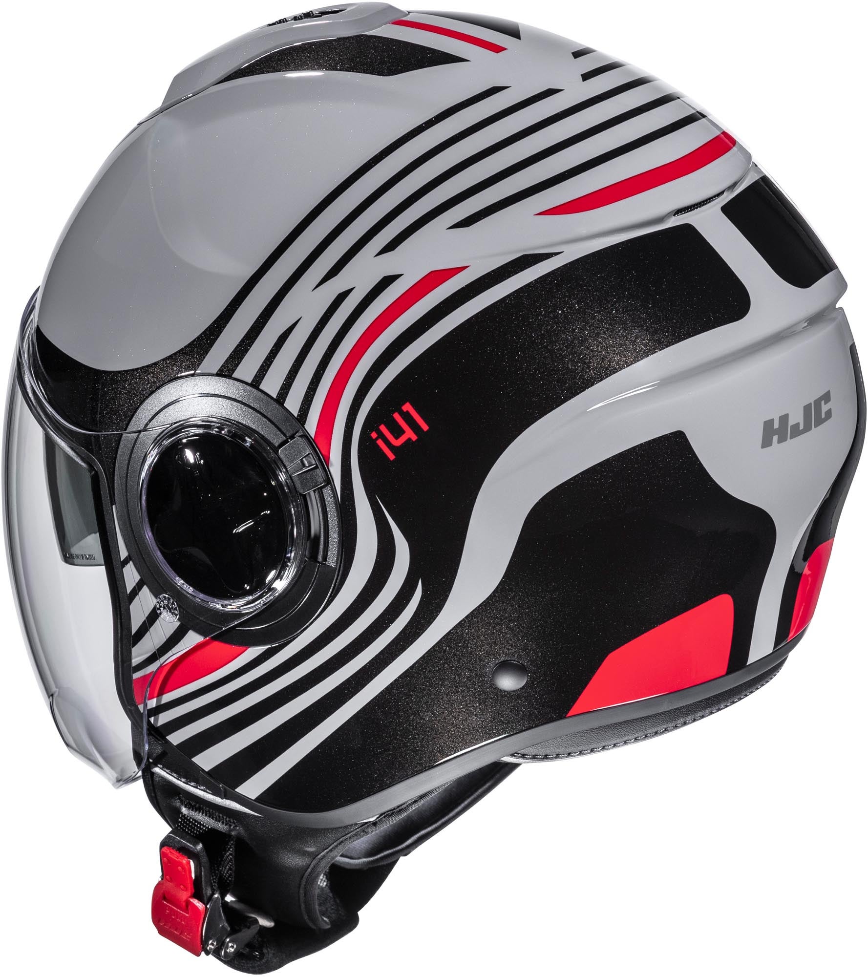 HJC i41 Varo Jet Helmet black/grey/red M (57/58) Figure 3