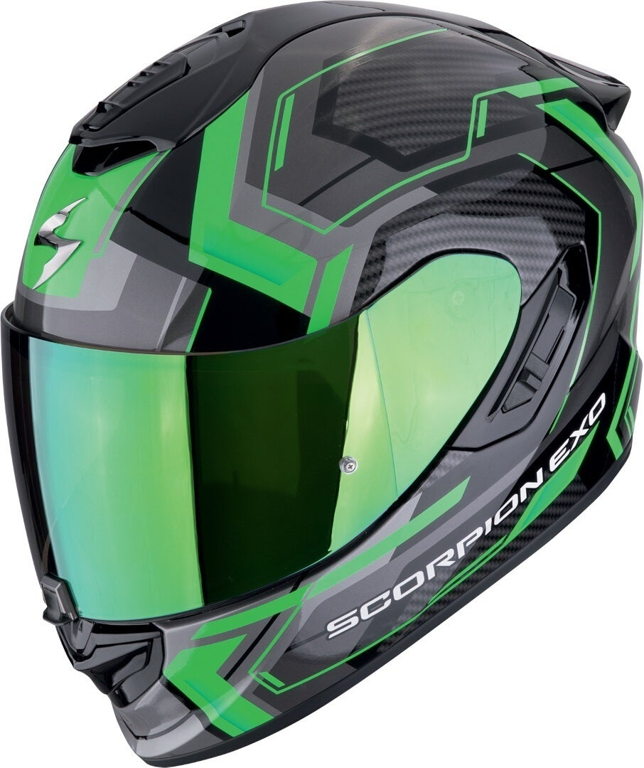 Scorpion EXO-1400 Evo II Air Linart Casco nero/verde S (55/56) Figura 1