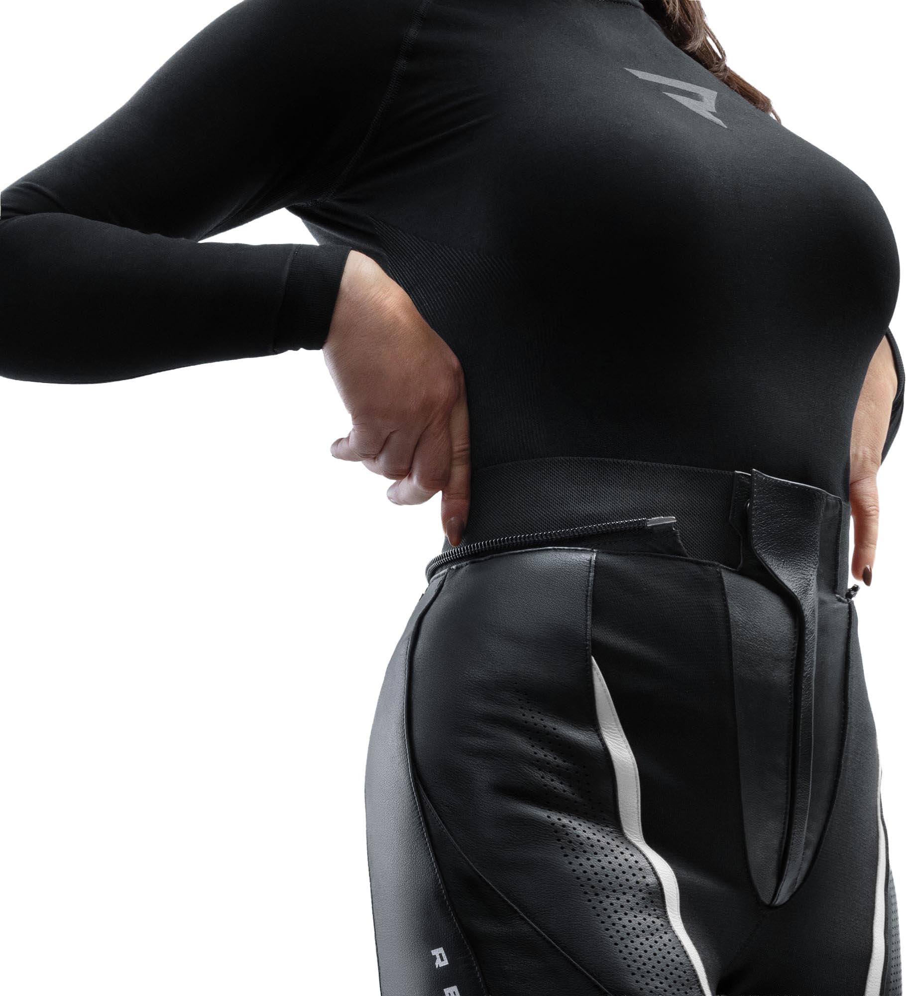 Rebelhorn Diva Ladies Motorcycle Leather Pants black/white 38 Figure 4