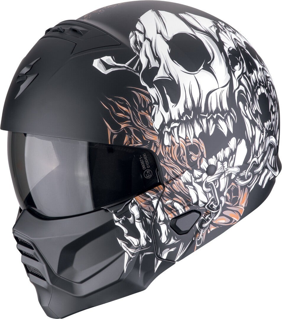 Scorpion EXO Combat II Genesis Jet Helmet black matt/white/orange M (57/58) Figure 1
