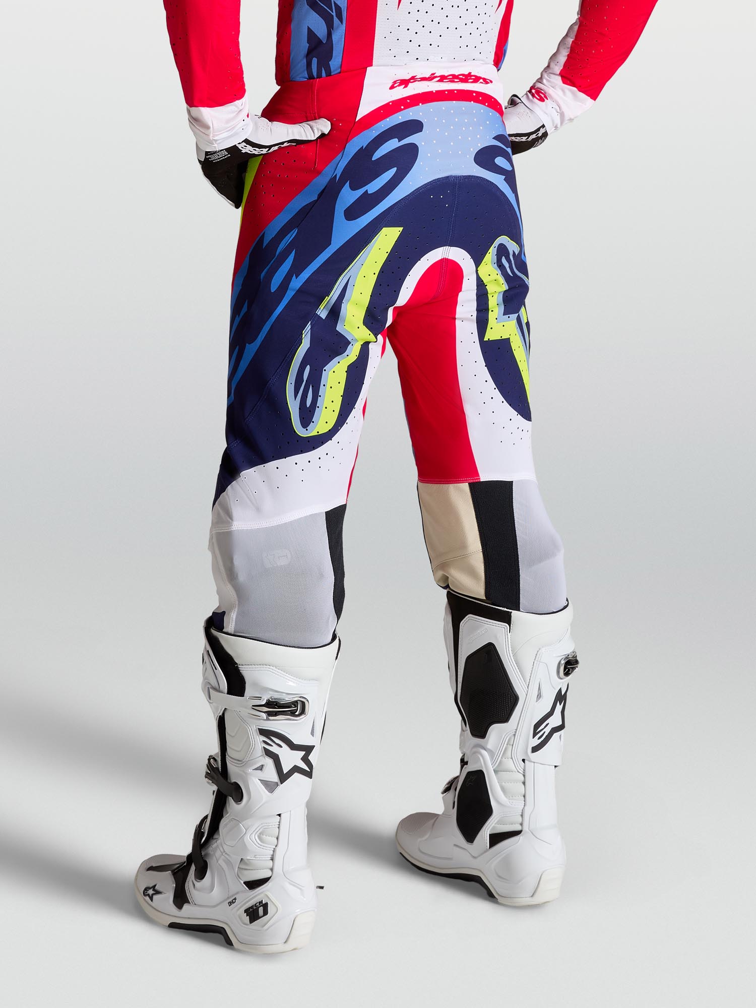 Alpinestars Supertech Dyna Motocross hlače crveno/bijelo/plavo 32 Slika 9
